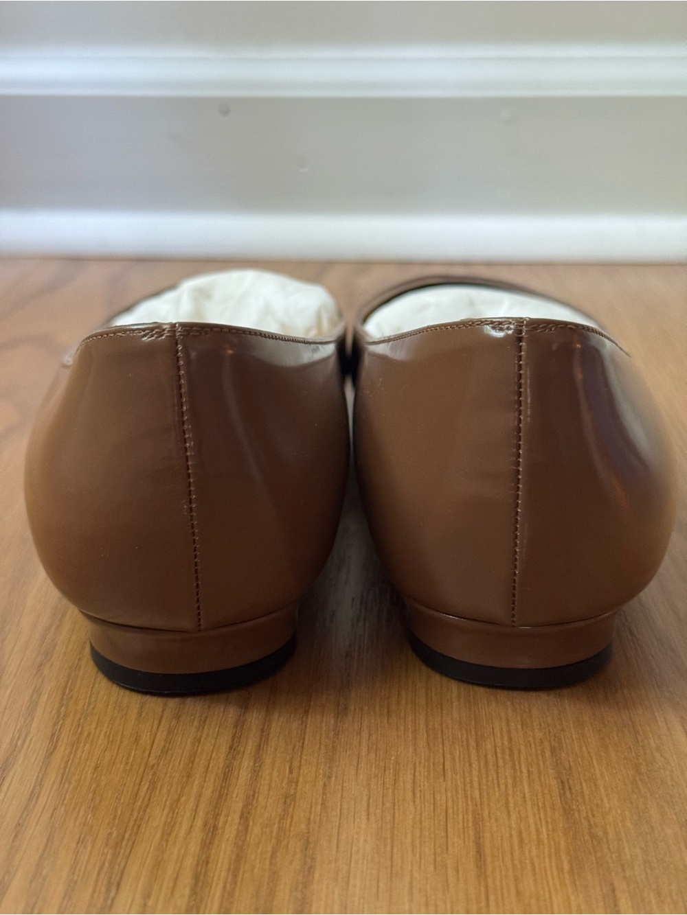 NWT Manolo Blahnik BB 10 Leather Point-Toe Brown Leather Ballet Flats, 39.5/9.5 - Picture 8 of 13